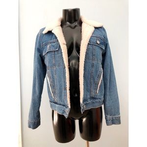 Honey punch denim Sherpa jacket